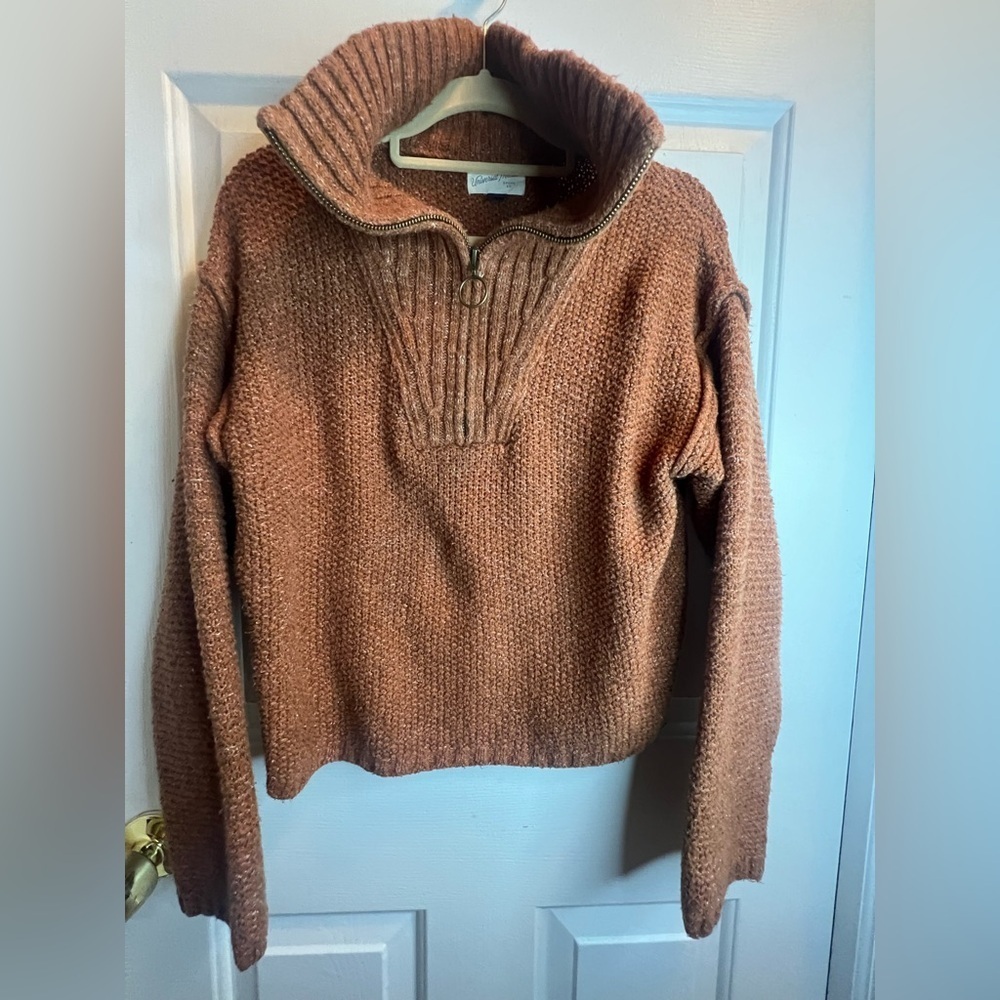 Universal Thread Orange Turtleneck Sweater with Chunky Knit